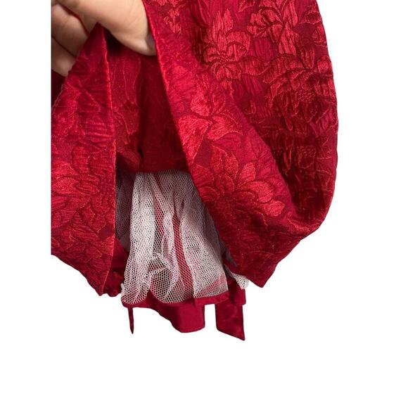 Laura Ashley London Dress Girls Size 6 Red Formal Petticoat Floral Tea Party - Picture 10 of 12